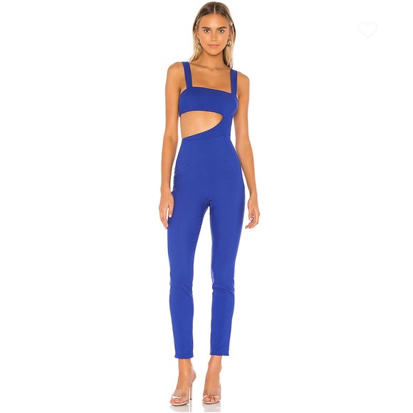 superdown Pants - NEW Superdown Leslie Cutout Jumpsuit Cobalt Blue